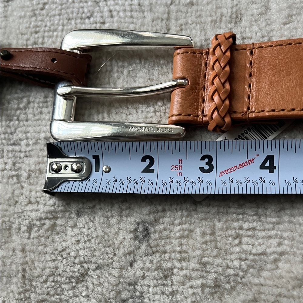 MICHAEL Michael Kors Leather Studded Belt with Silver Buckle, XL, NWT - Picture 6 of 6